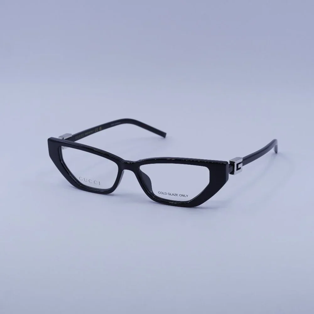 Gucci GG1683O 001 Eyeglasses Shiny Black 53mm Cat Eye Frame